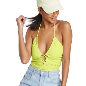 Wild Fable Lace Up Versatile Halter Top Lime Green Small